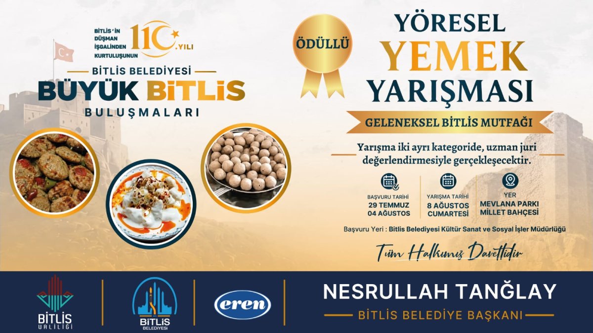 Bitlis'te Yöresel Lezzetler Ödüllü Yarışmada Buluşacak