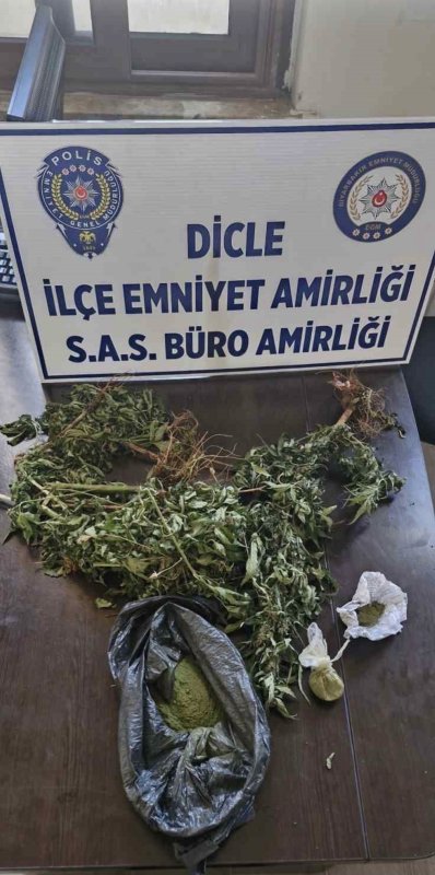Dicle’de Polisten Kaçan Şüphelinin Evinden Esrar Ve Kenevir Çıktı