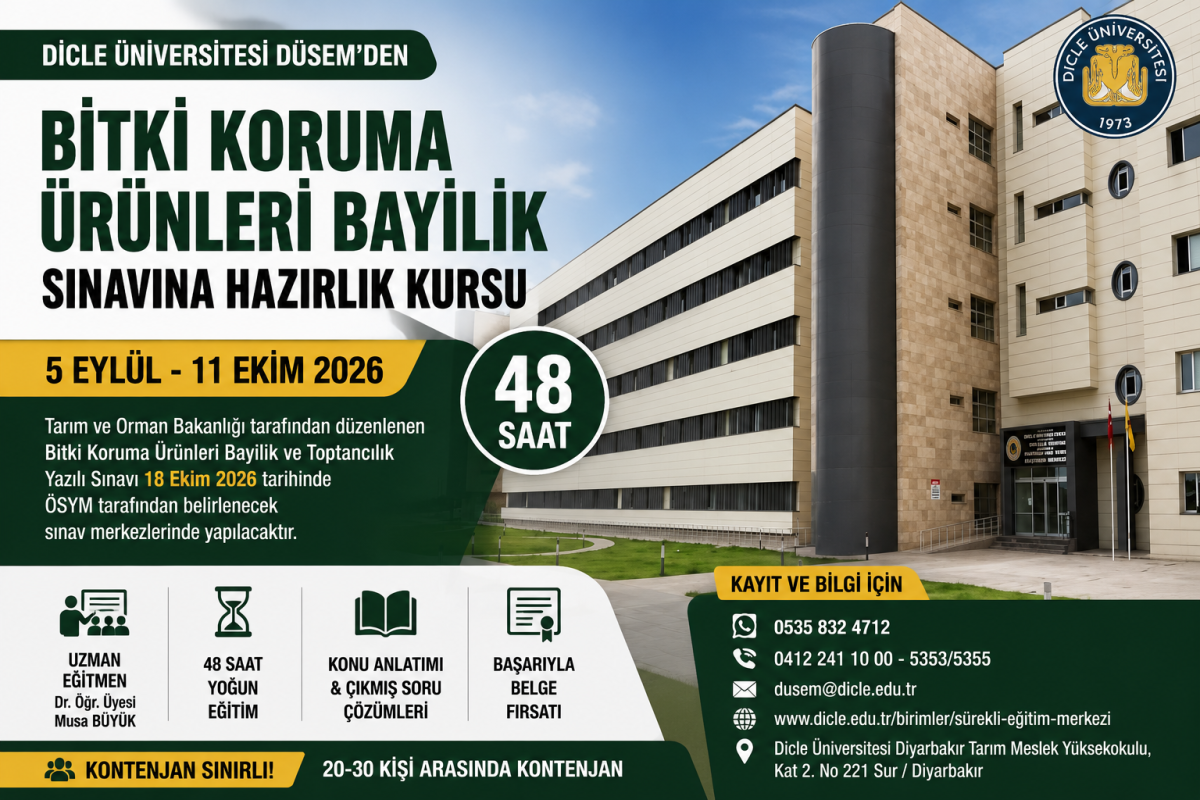 Bitki Koruma Ürünleri Bayilik Sınavına Hazırlık Başvuruları Başladı