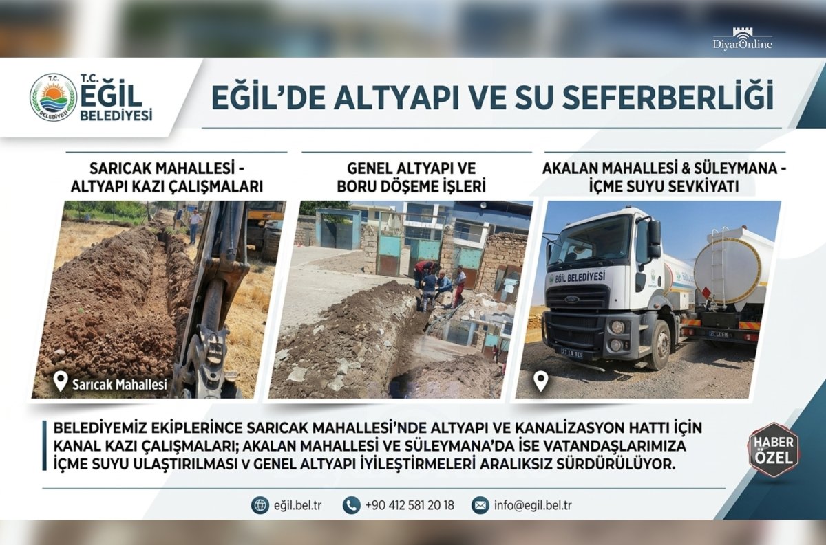 Eğil Belediyesi’nden Mahallelerde Altyapı ve İçme Suyu Çalışması